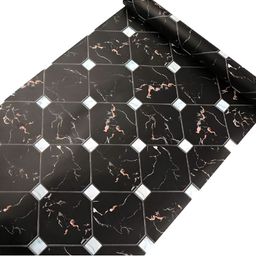 INDIAN ROYALS Black Marble Tiles Printed Self-Adhesive Wall Sticker-image-83