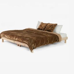 Zarf Brown 3 Pcs Microfiber Heavy Winter Double Bed Quilt With Cushion Covers-17