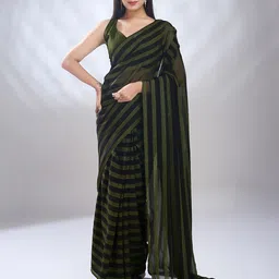 Rekha Maniyar StripedPrinted  Ready to Wear Leheriya Saree-image-64