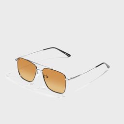 SAM & MARSHALL Vein Unisex Square Sunglasses with UV Protected Lens VEIN_GOLD_ORANGE_2929-11
