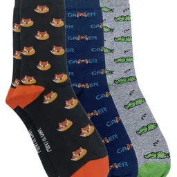 Mint & Oak Men Pack Of 3 Patterned Above Ankle Length Socks image 3