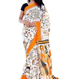 JAIPURI PRINT Ethnic Motifs Pure Cotton Block Print Saree-18