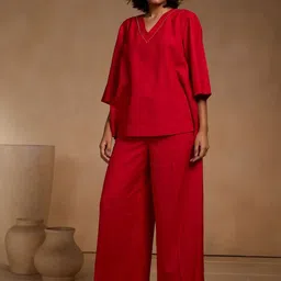 Chhaya Gandhi Design Studio Embellished Top With Palazzos image 3