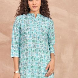 all about you Women Printed Mandarin Collar Top-picture-45