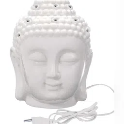 PEEPALCOMM 2-Pcs White Textured Buddha Aroma Oil Diffuser 10ml Each image 3