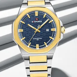 Naviforce Men Dial & Stainless Steel Straps Analogue Date Aperture Watch NF9245 S BE G-40