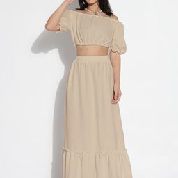 SHOWOFF Off-Shouldered Cropped Top With Skirt Co-Ords-image-17
