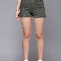 COSMIC TRIO Women Washed High-Rise Denim Shorts-picture-10