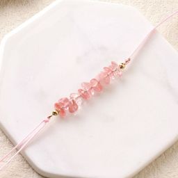SALTY Set Of 4 Quartz-Studded Thread Rakhis With Greeting Card & Roli Chawal image 5