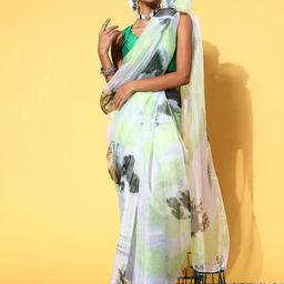 DIVASTRI Tie and Dye Organza Saree-image-3