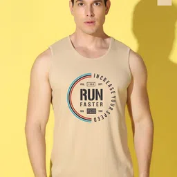 WOOSTRO Pack Of 2 Printed Combed Cotton Gym Vests VWS26(RUN RUST)(98 RUST)-127