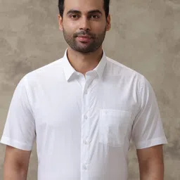 Ramraj Men Classic Spread Collar Solid Cotton Formal Shirt-image-61