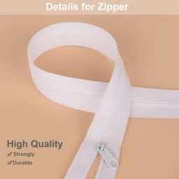 zippro Zipper Roll (Number : 5) 10 Meter Black with 10 Zip Puller Black Nylon Two Way Open-ended Zipper image 4