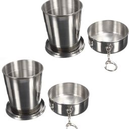 Genuine Quality Portable Folding Stainless Steel Travel Camping Water.(Pack of 2) Stainless Steel Tumbler-image-51