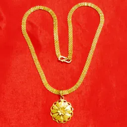One Gram Gold Plated Chain for Women (size-21 inch) (MG324) Gold-plated Plated Brass Chain-image-40