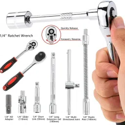 46 IN 1 TOOL KIT ACLIX 46 in 1 Pcs Tool Kit & Screwdriver and Socket Set Multi Purpose Combination Tool Case Precision Socket Set Hand Tool Kit (46 Tools) Combination Wrench image 3