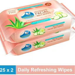 Facial Wipes Enriched with Aloe Vera ,Cucumber & Vitamin E |Pack of 2 | 50 Wipes-image-79