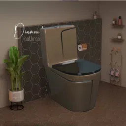 Premium Quality C025 Premium Quality Shining Choco Brown commode with Black Finishing Line Western Commode-image-23