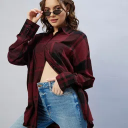 chimpaaanzee Women Oversized Fit Striped Casual Shirt-picture-37