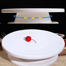 ultimate shopping network Non Slip Plastic Cake Server 360° Degree Non Slip Rotating Cake Turntable, Cake Decorating Stand, Cake Stand for Icing Plastic Cake Server image 3
