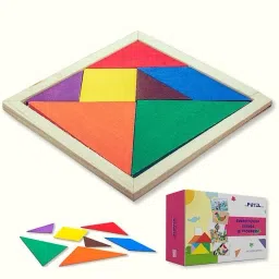 Wooden Tangram Puzzle Set, 7 Geometric Pieces, Educational Brain Teaser-15