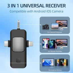PICSTAR 3-in-1 Wireless Microphone|10H Battery | Noise-Cancelling Mic for Camera Microphone image 5