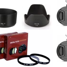 SUPERNIC Combo for af-p 18-55mm & 70-300mm Lens, Hood HB 106, Filter and Lens Cap 58MMLens Hood-53