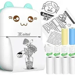 Esta Mini Thermal Printer for Kids – Bluetooth Wireless Pocket Printer Inkles, Cartoon Design for Study, Notes, Labels, DIY Crafts & Journaling-8