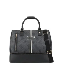 GUESS Printed Shopper Tote Bag with Cut Work-56