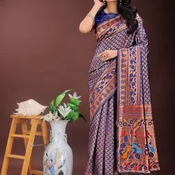 LeeliPeeri Designer Woven Design Zari Silk Blend Saree-image-82