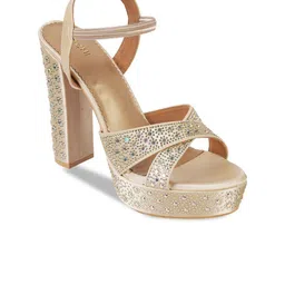 Mochi Women Embellished Party Block Heel Sandals-picture-2