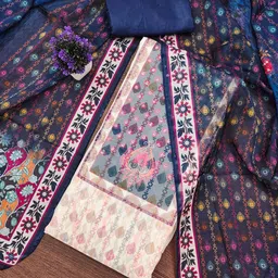 MANVAA Printed Organza Unstitched Dress Material-image-89