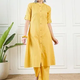 Angvarnika Women Striped Cotton Kurta with Trousers-picture-17