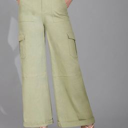 Life With Pockets Women Wide Leg High-Rise Stretchable Cargo Jeans-image-33