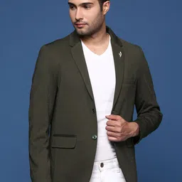 SHOWOFF Cotton Slim Fit Single-Breasted Blazer-picture-9