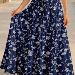 Moomaya Cotton Tiered Maxi Summer Skirt-picture-35
