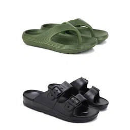 DRACKFOOT Men Set Of 2 High Quality & Soft Thong Flip-Flops & Sliders-2