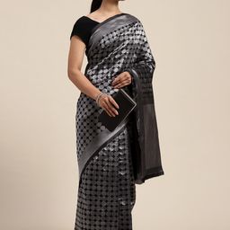 DIVASTRI Polka Dot Printed Mysore Silk Saree-picture-17