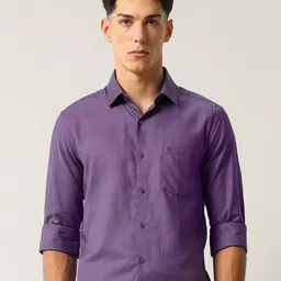 Arrow Men Slim Fit Solid Spread Collar Pure Cotton Formal Shirt-picture-13