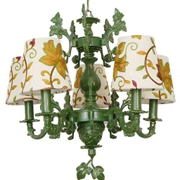 Fos Lighting Green & White Textured Aluminium Ceiling Lamp-image-41