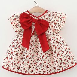 LULU & SKY Girls Floral Printed Flared Sleeve Fit & Flare Dress-picture-8