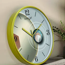 RANDOM Green & Grey Printed Contemporary Round Analogue Wall Clock-28