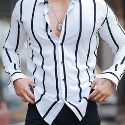 MARMIC FAB Vertical Stripes Spread Collar Classic Shirt-picture-16