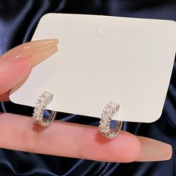 AKISON JEWELS Silver-Plated Crystals Circular Hoop Earrings-image-72