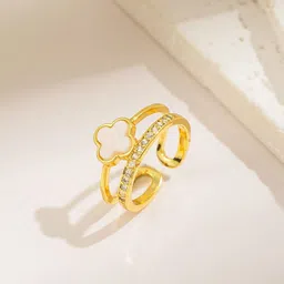 MYKI Gold-Plated Stone-Studded Finger Ring-26