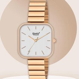 Ajanta Quartz Women Patterned Dial & Stainless Steel Straps Analogue Watch AWC124ESL -03-10