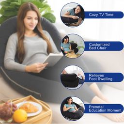 Kuber Industries Black Memory Foam Filled Polycotton Maternity Pillow image 4