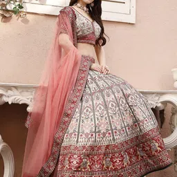 SAPTRANGI Printed Ready to Wear Lehenga & Blouse With Dupatta-11