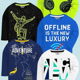 KUCHIPOO Boys Multi Cotton Printed Tshirts-picture-27