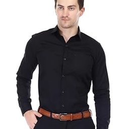 Xjarvis Men Standard Slim Fit Spread Collar Solid Formal Shirt-image-81